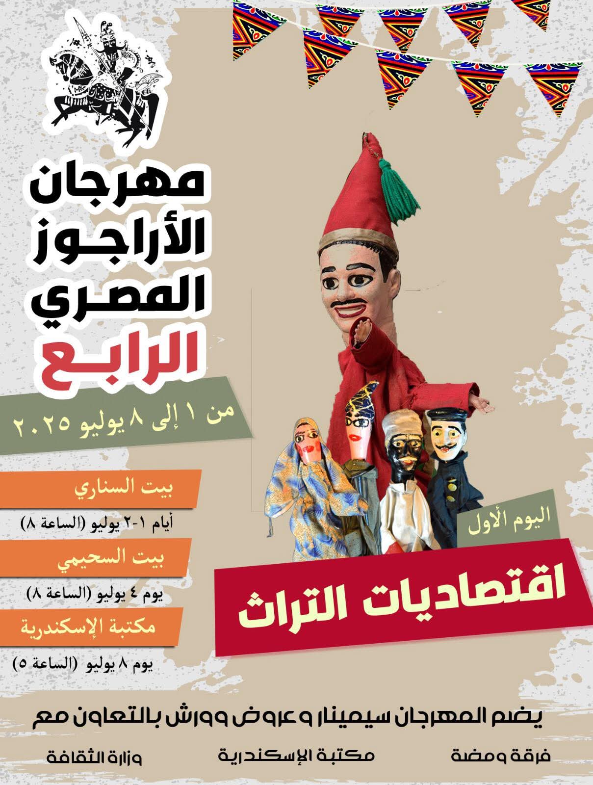 في القاهرة والإسكندرية .. انطلاق مهرجان الاراجوز المصري في دورته الرابعة تحت شعار «اقتصايات التراث»